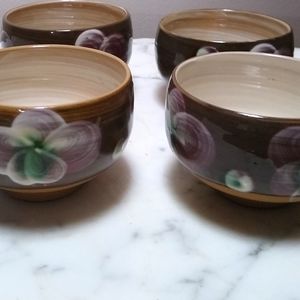 ENJOY SUBLIME TEA! Set of 4 Handpainted Vintage Mugs from Japan